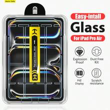 Martin stella Pelindung Layar Kaca Tempered Kompatibel Dengan iPad Air 11 13 M4 M3 M2 Pro 11 13 M5 M4 Air 5 4 1 2 3 9.7 10.5 Pemasangan Mudah - Clear - View 2
