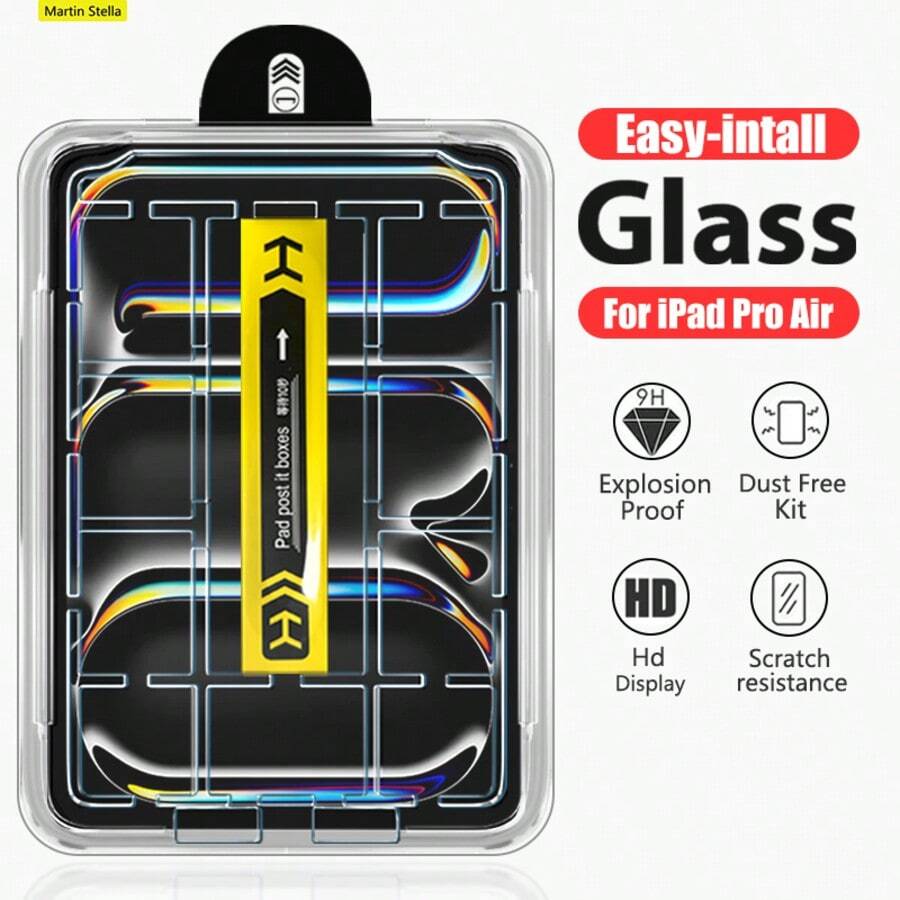 Martin stella Pelindung Layar Kaca Tempered Kompatibel Dengan iPad Air 11 13 M4 M3 M2 Pro 11 13 M5 M4 Air 5 4 1 2 3 9.7 10.5 Pemasangan Mudah