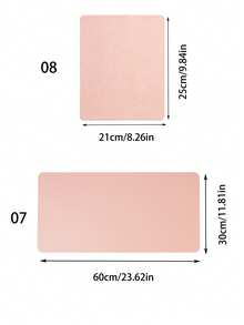 Soft Pink Manicure Desk Mat, Waterproof PU Leather, Salon Desk Pad, Foldable Manicure Armrest Pad, Nail Art Desk Mat, Makeup & Nail Leather Display Practice Pad, Minimalist Waterproof Anti-Fouling Nail Mat, Non-Slip Nail Mat, Suitable For Nail Salons And Home Use - Dusty Pink - View 2