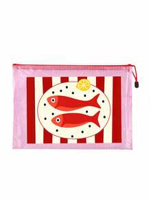 Waterproof Fashion Beach Bag With Cute Fish Pattern And Lemon Decor, Ocean Theme Large Capacity Transparent Makeup Bag With Nylon Zipper, Lightweight Sun-Protective Storage Pouch, Multi-Functional Organizer Bag, Perfect For Swimming, Beach, Diving And Summer Vacation, Back To School Season, Gift For Friends, Family, Besties, Classmates, Unique Birthday Gift, Holiday Gift, Party Gift And Back To School Gift - Multicolor - View 14