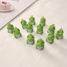 1/6/12pcs Cute Green Crocodile Resin Pendant, Adorable Earring Accessory, Suitable For DIY Jewelry Making, Perfect For Earrings, Necklaces, Bags, Keychains, Bracelets - Multicolor - View 4