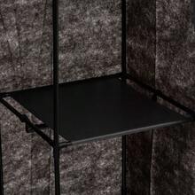 Miroytengo Armario Modular, Mueble Auxiliar de Tela Dormitorio Negro Baldas y Barra 169x88 cm Organización y Almacenamiento con Estructura Metálica, Textil Resistente, Montaje Incluido, Instrucciones y Tornillería. - Negro - Ver 5