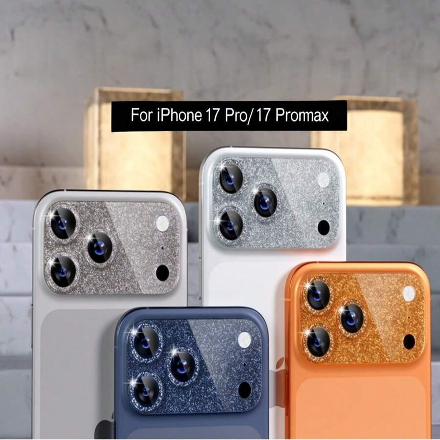 Luxury Shiny Camera Lens Protector Film, Compatible With IPhone 17 Pro Max/17 Pro/17 Air/17, Tempered Glass Camera Screen Anti-Drop Protective Case, Integrated Full Body Coverage With Positioning Tempered Lens Protector, Lens Protector Pad, Easy Installation, Decorative Protective Film, High Definition Image Quality, Anti-Drop, Anti-Scratch, 9H Tempered Glass, Strong Adhesion, Perfect Gift, Ideal Choice For Family And Friends