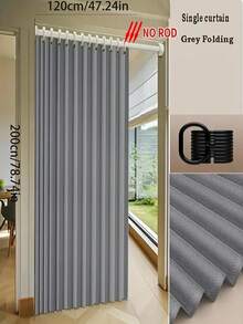 1pc Foldable Blind Curtain | Windproof Partition Curtain | Comes With Hooks And Storage Straps | Modern Polyester Fiber Material Design | Suitable For Living Room, Bedroom And Kitchen | Multiple Colors And Sizes Available | Easy To Maintain | Elegant Living Room Curtain | Bedroom Partition Curtain | Foldable Design | Smooth Touch - Door Curtain - View 16