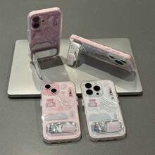 Ins 滴膠熊貼紙手機支架 適用於 iPhone 17/16/15 Pro Max Apple 14 時尚 13 個性化 12 創意 11 全包覆防震手機殼保護套 - 彩色 - 查看 3