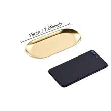 Creative Metal Oval Tray (Gold), Christmas Gold Serving Plate, Fruit Plate, Dessert Plate, Snack Plate, Salad Plate, Cake Plate, Suitable For Restaurant Kitchen, Dining Table, Kitchen, Christmas - Gold - View 13