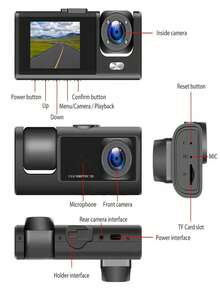 Dual Lens Dash Cam For Car, 1080P HD Front Camera And 720P Built-In Car Video Recorder, Night Vision, G-Sensor, Loop Recording, Dash Cam Camera, Parking Monitoring - A - View 3