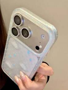 Funda de teléfono con nube de cristal de nicho Ins compatible con Apple 14 Pro Max 12 Pro sensación premium compatible con iPhone 13/11/8 Plus/7 Plus - gotas de lluvia azules - Ver 4