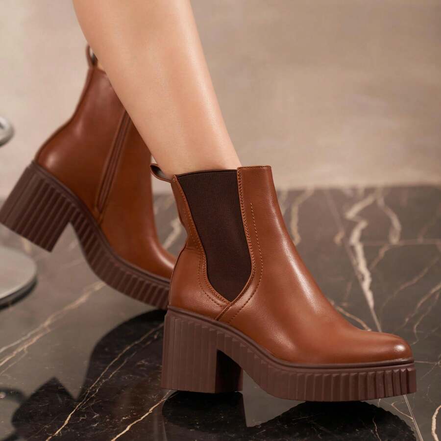 Women's Ankle Boots Combining Elegance And Comfort - Camel - View 1