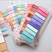 12piezas/ 2400 Hojas Notas Adhesivas de Índice Multicolor Degradado Mezclado, 200 Hojas por Tarjeta, Con Regla, Pegatinas Marcadoras de Página Autoadhesivas, Papelería de Oficina y Estudio, Para Clasificación de Archivos y Toma de Notas - Unitalla - Ver 5