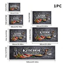 1 pieza Tapete de secado de platos, Tapete para máquina de café, Tapete de drenaje con patrón de tema de cocina estilo pizarra dibujado a mano, Duradero y altamente absorbente, Adecuado para mesa de comedor, cafetería y otros escenarios, Agrega una atmósfera cálida de cocina al área de comedor, Tapete de drenaje multiusos, Regalo para el hogar, Decoración de mesa - XYLSD-507 - Ver 13