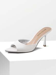 Women Pointed Peep Toe High Heel Sandals Fashion Stiletto Slip On Summer Sandals For Travel Party Prom Wearing - 白色 - 查看 4