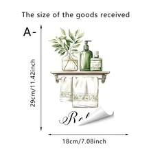 1/4pcs Watercolor Green Plants Bathroom Quote Wall Decals, Removable Self-Adhesive Waterproof PVC Stickers, Suitable For Bathrooms, Showers, Apartments, And Home Decor - Wall Stickers - View 10