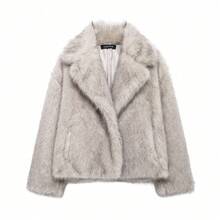 GDDYIN Women's Winter New Fashionable Modern Street Collar Design Gradient Luxury Artificial Fur Coat Vacation - Blackened Tips - View 6