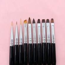 10-Piece Nail Art Painting Pen Set - Black - View 3
