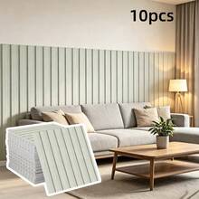 10 miếng giấy dán tường vân gỗ bóng 30x30cm trang trí nhà cửa vân sọc tự dính tấm xốp dán tường cải tạo bề mặt - C - Xem 15