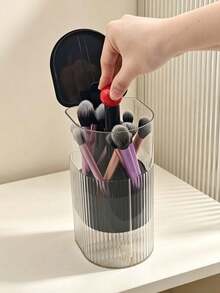 Automatic Makeup Brush Storage Box,Cosmetic Display Box,Dust-Proof Makeup Brush Storage Box,Transparent Cosmetic Storage Box,Used For Storing Eyeshadow, Lipstick And Makeup Brushes. - Multicolor - View 4