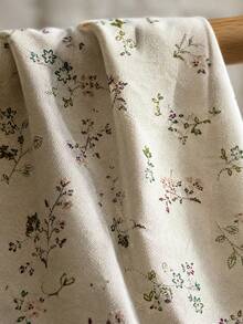 1pc Beige Vintage Camellia Floral Linen Blend Fabric, Breathable Linen Mixed Soft Furnishing Fabric, Countryside Floral Printed Textile, Suitable For Dresses, Cushion Covers, Curtains, Tablecloths, Clothing, DIY Sewing Crafts And Home Decor - 1 - View 6