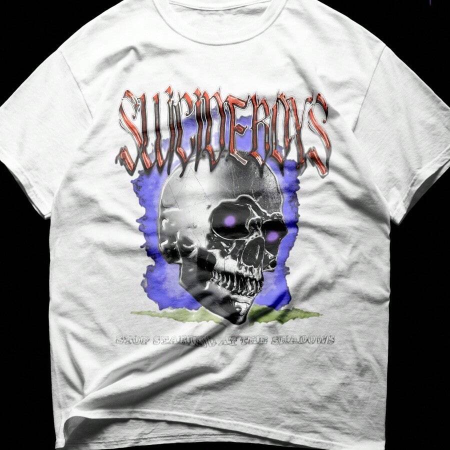 Sui Cideboys G59 Records Album T-Shirt Dark Hip-Hop Concert Apparel - 白色 - 查看 1