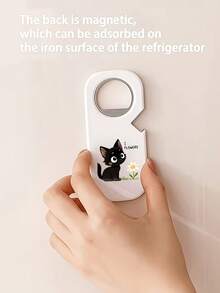 Cute Black Cat Pattern 3-In-1 Multi-Function Bottle Opener/Cap - Non-Slip Effortless Beer Bottle Cap And Can Opener Tool, Essential Home Kitchen Gadget, Combines Home And Party Decor Function, Ergonomic Design, Perfect Gift For Family, Friends, Teachers, Vacation Essential, Beach Essential - Multicolor - View 7
