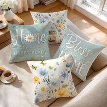 4pcs/1pc Butterfly Floral Pattern Pillow Covers Without Inserts, Single-Sided Printed Pillow Covers, Suitable For Living Room Bedroom Home Decor, All Season Pillow Covers - Multicolor - View 6