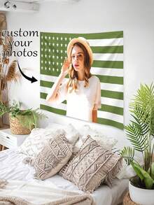 1 pieza Tapiz personalizable y personalizado, imagen personalizada, decoración del hogar de moda, regalo unisex, adecuado para el Día de la Madre, ceremonia de graduación y otras ocasiones, multifuncional, altamente decorativo - Multicolor - View 3