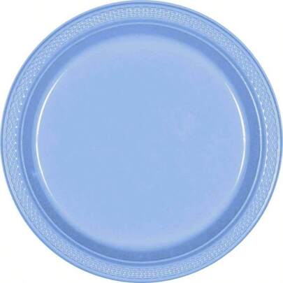 Reutilizable Ronda Platos de Postre vajilla de, Color Azul Pastel, de plstico, 17, 8 20 Unidades