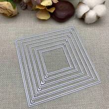 1pc Basic Geometric Frame Metal Carbon Steel Cutting Dies For DIY Embossing And Cutting, Suitable For Scrapbooking, Card Making, Photo Albums And Craft Decoration - C-Silver - View 6
