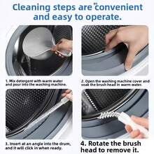 6pcs Drum Washing Machine Iron Brush - Long Handle Cleaning Tool, Suitable For Deep Cleaning Inside The Drum, Ideal For Bathroom And Kitchen Cleaning, Designed For Hard-To-Reach Areas, With Bristle Texture 1/3/6pcs - Multicolor - View 6
