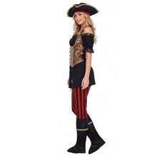 Caribbean Pirate Role Play Costume Set For Women, Captain Jack Style, Adult Halloween Party Outfit - Multicolor - View 6