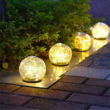 Solar Powered Garden Lights Crackle Glass Outdoor LED Decorative Lights Outdoor Decorative Lights Garden Path Lighting Suitable For Garden Yard Balcony Path Decoration - Multiple Styles - View 8