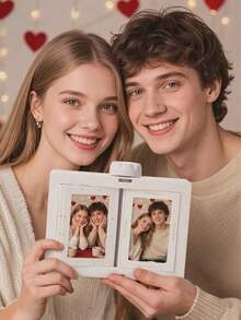 Marco de fotos de escritorio personalizado con foto, pantalla de desplazamiento, decoración de fotos, adorno de escritorio con imagen personalizada, adecuado para el hogar y la oficina, caja de recuerdos de fotos giratoria, regalo de aniversario, Día de San Valentín, cumpleaños, graduación, soporte decorativo para exhibición de fotos - Multicolor - Ver 2