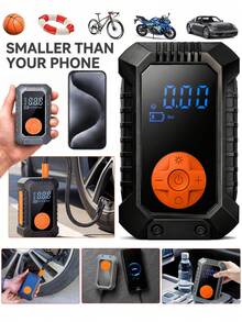 Portable Air Pump Mini Bicycle Pump With Built-In LED Light Suitable For Car/Motorcycle/Bicycle Tire Inflation Car Accessories/Car Essentials/Gift 7.4V 2000mAh - Multicolor - View 13