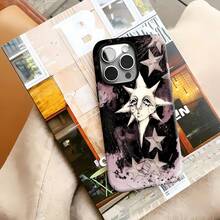 **Funda para teléfono con diseño de estrellas, compatible con Samsung, Apple, VIVO, OPPO, , Transsion, ,  y Honor. Fabricada en TPU, ofrece protección contra golpes y caídas. Un regalo perfecto para amigos y familiares.** - Negro - Ver 1