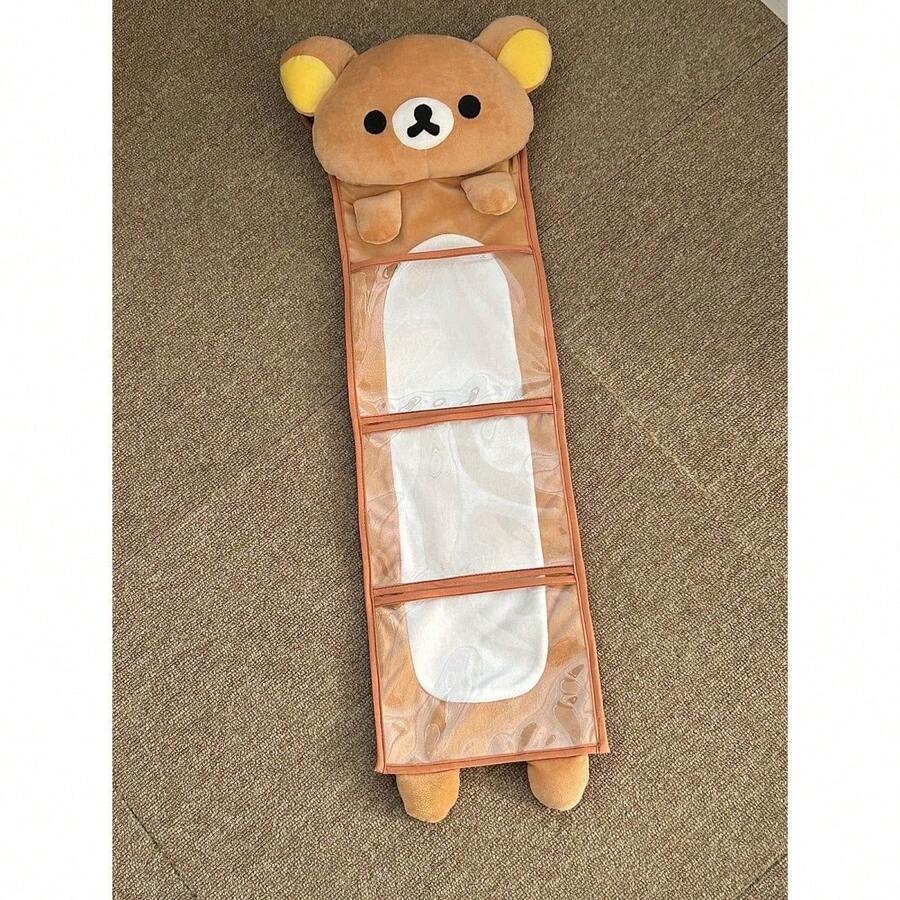Rilakkuma Easy Bear 壁掛式收納袋，大容量懸掛式收納架，適用於學生宿舍裝飾、雜物收納、門後掛袋，便攜收納必備品 - 查看 1