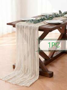 1/5/10PCS Beige Champagne Pleated Table Runner, Elegant Folded Tablecloth Runner For Wedding Reception, Baby Shower, Birthday Party, Bridal Shower, Holiday Celebration, Banquet, Dining Table & Home Decor Centerpiece Decoration - Champagne - View 8
