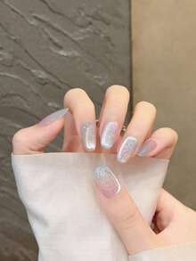 10入手工壓接假指甲貼片，中長款夏季亮面Y2K美甲貼，DIY人造美甲用品 - 彩色 - 查看 6