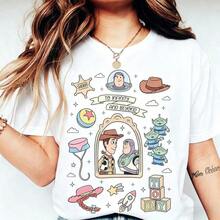 Licensed Disney Tee With Retro Toy Story Print Including Woody, Buzz And Classic Elements. Soft Cotton, Unisex For Daily Wear, Travel And Gifting. - 白色 - 查看 1