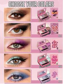 Misslyn 1件裝 EYE Want It 3色眼影盤，附鏡子與刷具，霧面亮片閃粉高顯色，質地柔軟易暈染，Y2K派對海灘旅行妝容，新年禮物，情人節禮物 - 22 NUDE ADDICTION - 查看 6