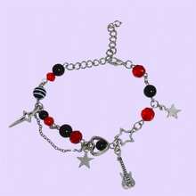 Nana Hachi And Nana Osaki Couple Bracelet - Kawaii Couple And Friendship Bracelet With Beads And Charm. - 紅色 - 查看 3