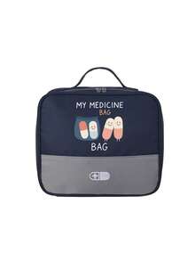 Portable "My Medicine Bag" Pill Pattern Medical Pouch, Compact First Aid Kit, Convenient Medical Storage Bag For Travel & Home Use, Small Medicine Bag, Emergency Pack, Multiple Colors Available, Essential Medical Accessory For Health-Conscious People, Daily Health Management Organizer - Multicolor - View 25