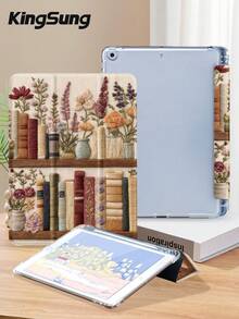 Kingsung Flowers & Books Pattern Tablet Protective Case,Compatible With IPad 9.7/10.2/10.5/10.9/12.9/Pro 11, 10th Gen, Air 8(M4)2026(11-Inch), Air 8(M4)2026(13-Inch),Compatible With Samsung Galaxy Tab S6 Lite 10.4 Inch,Compatible With Kindle Paperwhite 12th Gen 2024,Kindle (11th Generation) 2022 Release,Clara Colour,Soft Anti-Fall Protection,Smart Stand/Automatic Wake Up/Sleep - Multicolor - View 4
