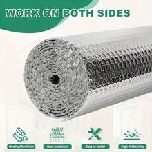 1pc Double-Layer Foam And Aluminum Foil Thermal Insulation, Radiation Heat Rejection, Improve Energy Efficiency, Winter Warmth And Summer Cooling - Easy Installation For Doors, Windows, Cars, Attic, Roof, Heat Resistant Pad, Door Insulation, Window Insulation, Reflective Surface, Durable Insulation, Heat Resistant Material, Weather Resistant Material, Insulation Strip, Car Owners, Home Insulation, Wall Insulation, Insulation Board, Foam Board, Flexible Insulation - 50 cm X 300 cm - View 2