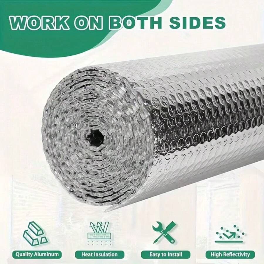 1pc Double-Layer Foam And Aluminum Foil Thermal Insulation, Radiation Heat Rejection, Improve Energy Efficiency, Winter Warmth And Summer Cooling - Easy Installation For Doors, Windows, Cars, Attic, Roof, Heat Resistant Pad, Door Insulation, Window Insulation, Reflective Surface, Durable Insulation, Heat Resistant Material, Weather Resistant Material, Insulation Strip, Car Owners, Home Insulation, Wall Insulation, Insulation Board, Foam Board, Flexible Insulation