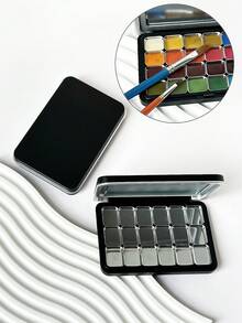 Caja de almacenamiento con espejo magnético extraíble, bandeja de almacenamiento para gel de arte de uñas, caja de almacenamiento para gel de estampado, caja de hierro con múltiples compartimentos para mezclar pintura acuarela - Multicolor - Ver 5