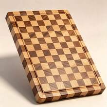 ONESIMCR (17x12 Inches) Large Checkered Cutting Board, Bread Board. Made From High-Quality Acacia Wood,  Suitable For Home Kitchens And Restaurants. Ideal For Cutting Meat, Cheese, Bread, Vegetables, And Fruit. - View 5