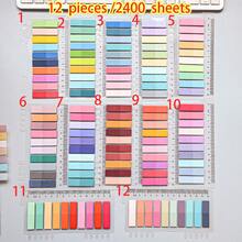 12piezas/ 2400 Hojas Notas Adhesivas de Índice Multicolor Degradado Mezclado, 200 Hojas por Tarjeta, Con Regla, Pegatinas Marcadoras de Página Autoadhesivas, Papelería de Oficina y Estudio, Para Clasificación de Archivos y Toma de Notas - Unitalla - Ver 13