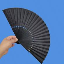 1/3件裝現代經典酷黑色復古摺扇 男士扇 夏日涼感手持扇禮品 優雅時尚黑色摺扇 便攜易收納 1/2/4/6件組 - 多色 - 查看 12