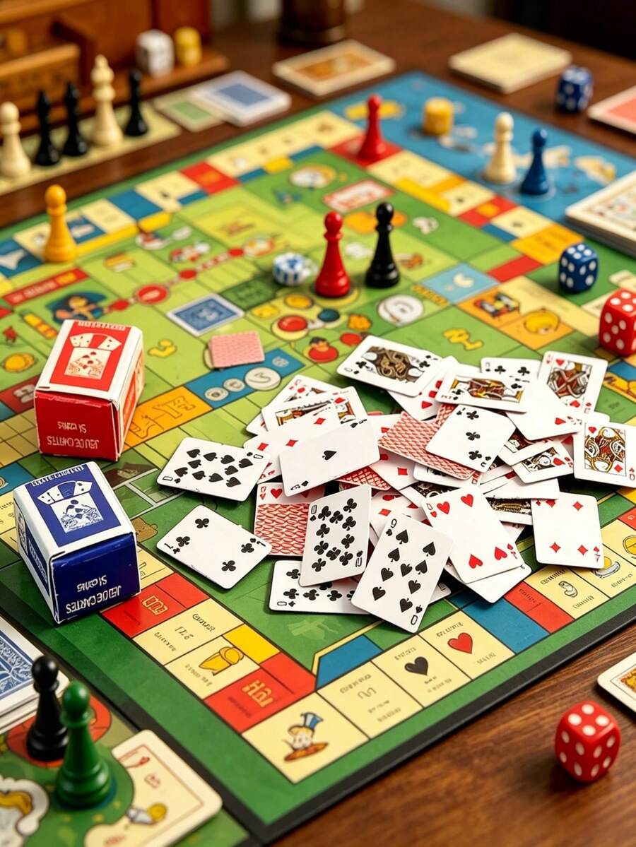 54pcs Mini Creative Playing Card Model Set, Decorations, Travel Game, Small Playing Cards, Suitable For Novelty Party Games And Gifts, Playing Card Accessories, Handmade, Novelty Party Games - Multicolor - 54PCS - View 1