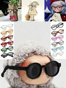 1 Pair 17cm Doll Glasses, Suitable For Use. Mini Cute, Suitable For Doll Clothing Accessories, DIY Doll Accessories Making, Suitable For Labubu Accessories, Birthday Party, Valentine's Day Gift - Multicolor - View 5